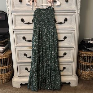 SweetHoney Green and White Smocked Maxi Dress